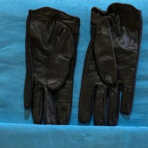 Women Black Leather Gloves